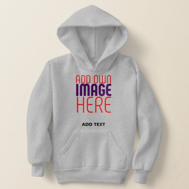 MODERN EDITABLE SIMPLE ASH IMAGE TEXT TEMPLATE HOODIE (Laydown)