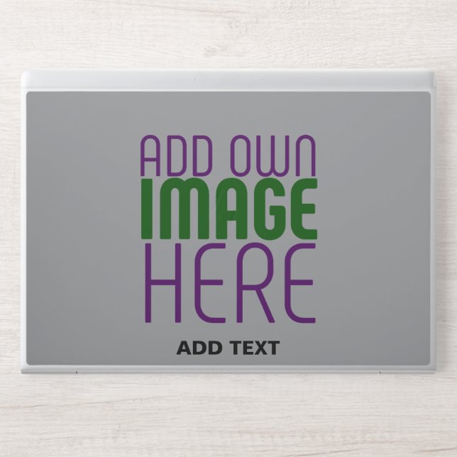MODERN EDITABLE SIMPLE ASH IMAGE TEXT TEMPLATE HP LAPTOP SKIN (Front)