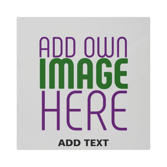 MODERN EDITABLE SIMPLE ASH IMAGE TEXT TEMPLATE METAL PRINT (Front)