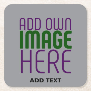 MODERN EDITABLE SIMPLE ASH IMAGE TEXT TEMPLATE SQUARE PAPER COASTER