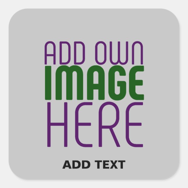 MODERN EDITABLE SIMPLE ASH IMAGE TEXT TEMPLATE SQUARE STICKER (Front)