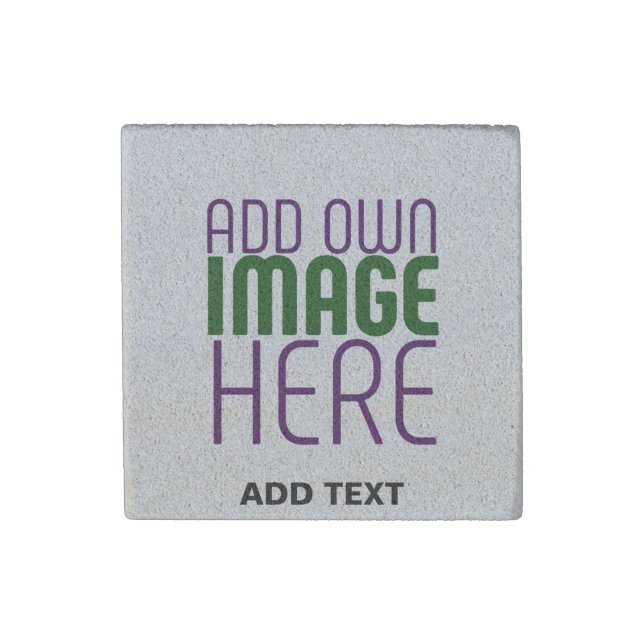 MODERN EDITABLE SIMPLE ASH IMAGE TEXT TEMPLATE STONE MAGNET (Front)
