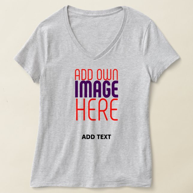 MODERN EDITABLE SIMPLE ASH IMAGE TEXT TEMPLATE T-Shirt (Laydown)