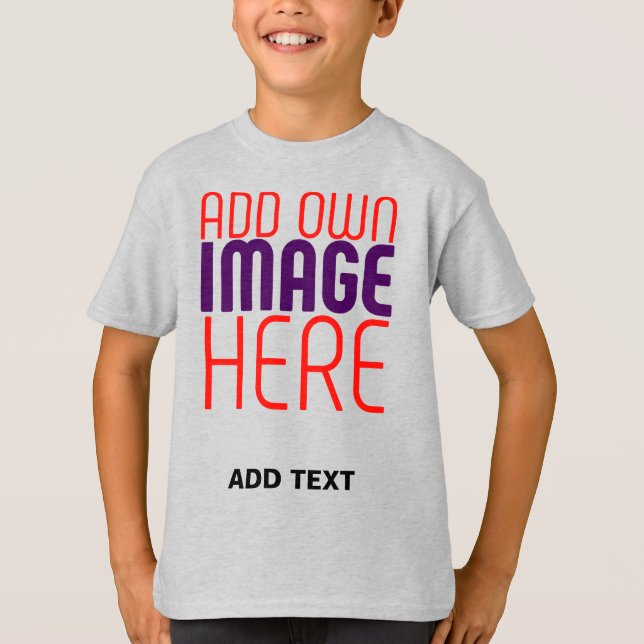 MODERN EDITABLE SIMPLE ASH IMAGE TEXT TEMPLATE T-Shirt (Front)
