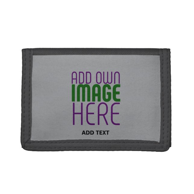 MODERN EDITABLE SIMPLE ASH IMAGE TEXT TEMPLATE TRI-FOLD WALLET (Front)