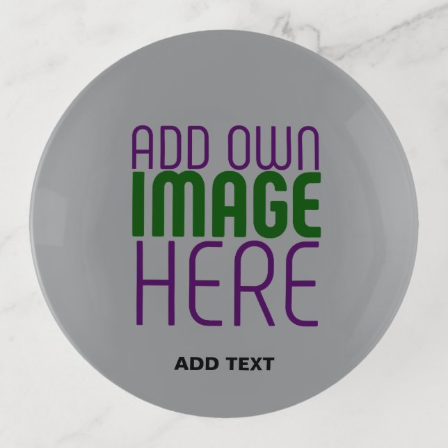  MODERN EDITABLE SIMPLE ASH IMAGE TEXT TEMPLATE TRINKET TRAY (Front)