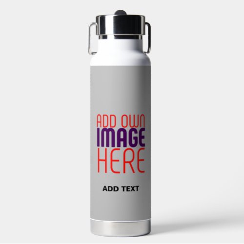 MODERN EDITABLE SIMPLE ASH IMAGE TEXT TEMPLATE WATER BOTTLE