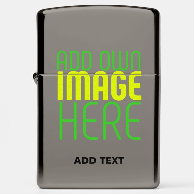 MODERN EDITABLE SIMPLE ASH IMAGE TEXT TEMPLATE ZIPPO LIGHTER (Front)