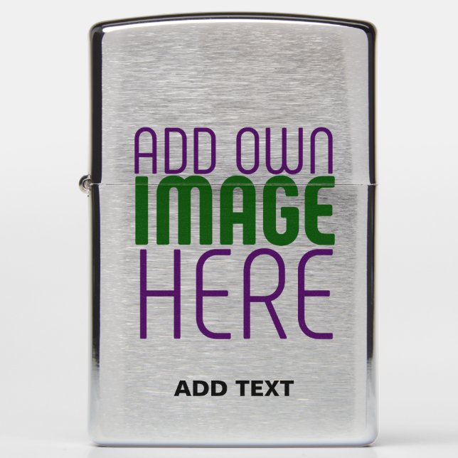 MODERN EDITABLE SIMPLE ASH IMAGE TEXT TEMPLATE ZIPPO LIGHTER (Front)