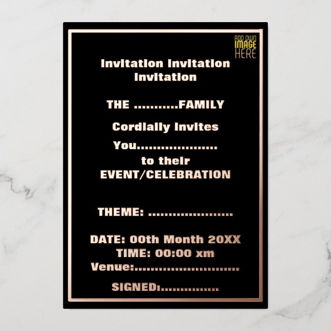 MODERN EDITABLE SIMPLE BLACK IMAGE TEXT TEMPLATE (Front)