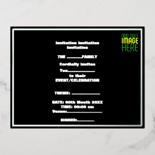 MODERN EDITABLE SIMPLE BLACK IMAGE TEXT TEMPLATE