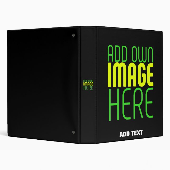 MODERN EDITABLE SIMPLE BLACK IMAGE TEXT TEMPLATE 3 RING BINDER (Background)