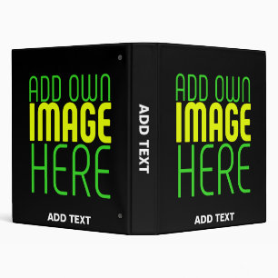 MODERN EDITABLE SIMPLE BLACK IMAGE TEXT TEMPLATE 3 RING BINDER