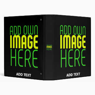 MODERN EDITABLE SIMPLE BLACK IMAGE TEXT TEMPLATE 3 RING BINDER