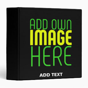 MODERN EDITABLE SIMPLE BLACK IMAGE TEXT TEMPLATE 3 RING BINDER