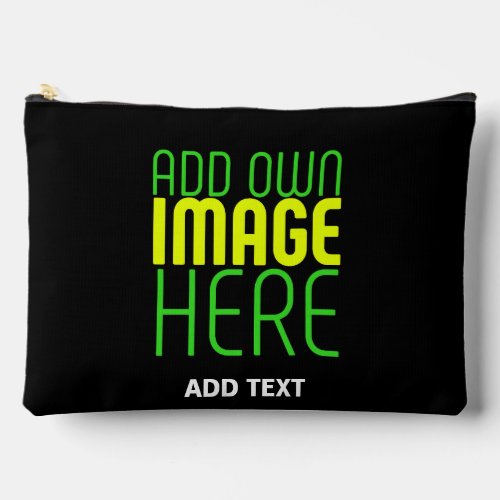 MODERN EDITABLE SIMPLE BLACK IMAGE TEXT TEMPLATE ACCESSORY POUCH