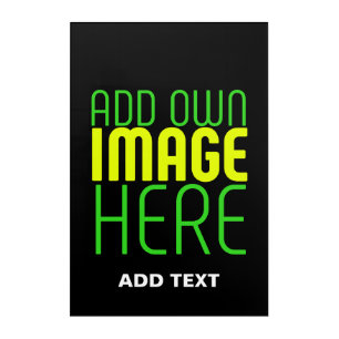 MODERN EDITABLE SIMPLE BLACK IMAGE TEXT TEMPLATE ACRYLIC PRINT