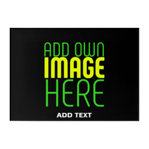 MODERN EDITABLE SIMPLE BLACK IMAGE TEXT TEMPLATE ACRYLIC PRINT