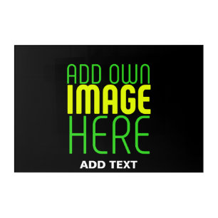 MODERN EDITABLE SIMPLE BLACK IMAGE TEXT TEMPLATE ACRYLIC PRINT