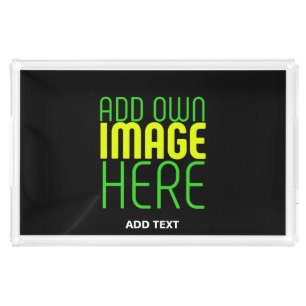 MODERN EDITABLE SIMPLE BLACK IMAGE TEXT TEMPLATE ACRYLIC TRAY