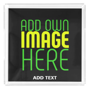 MODERN EDITABLE SIMPLE BLACK IMAGE TEXT TEMPLATE ACRYLIC TRAY