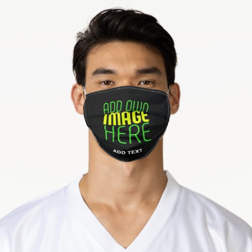 MODERN EDITABLE SIMPLE BLACK IMAGE TEXT TEMPLATE ADULT CLOTH FACE MASK