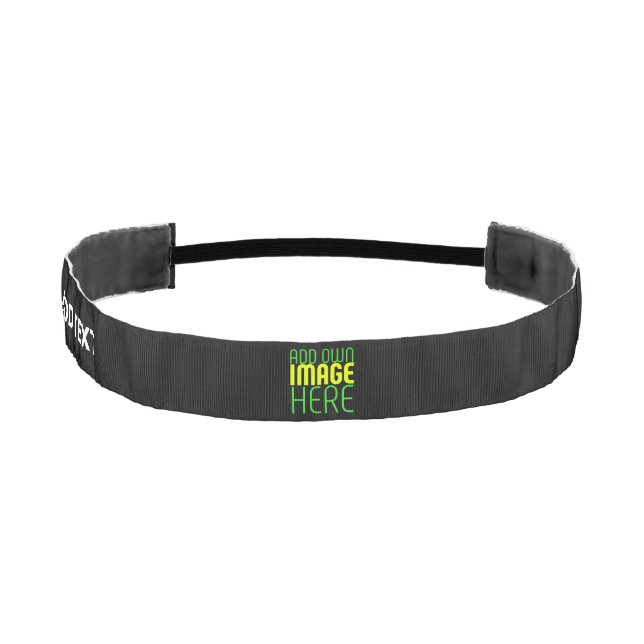 MODERN EDITABLE SIMPLE BLACK IMAGE TEXT TEMPLATE ATHLETIC HEADBAND (Front)