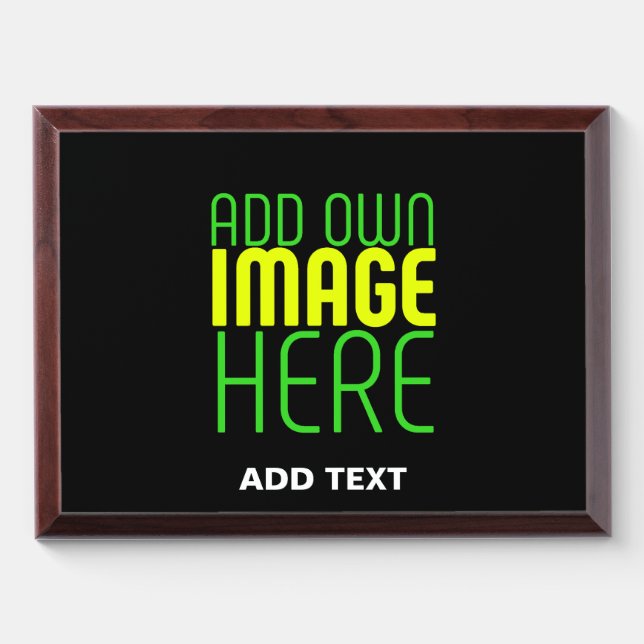 MODERN EDITABLE SIMPLE BLACK IMAGE TEXT TEMPLATE AWARD PLAQUE (Horizontal)