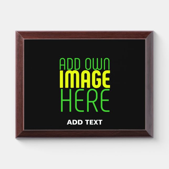 MODERN EDITABLE SIMPLE BLACK IMAGE TEXT TEMPLATE AWARD PLAQUE (Horizontal)