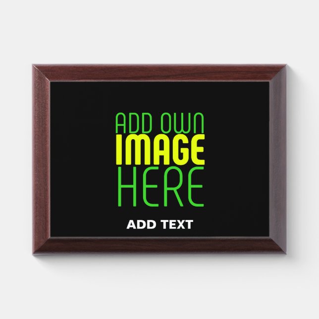 MODERN EDITABLE SIMPLE BLACK IMAGE TEXT TEMPLATE AWARD PLAQUE (Horizontal)