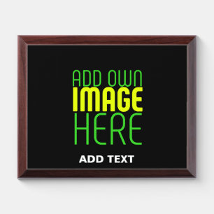 MODERN EDITABLE SIMPLE BLACK IMAGE TEXT TEMPLATE AWARD PLAQUE