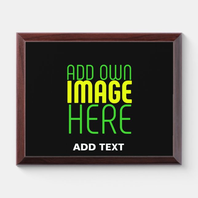 MODERN EDITABLE SIMPLE BLACK IMAGE TEXT TEMPLATE AWARD PLAQUE (Horizontal)