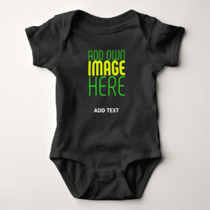 MODERN EDITABLE SIMPLE BLACK IMAGE TEXT TEMPLATE BABY BODYSUIT