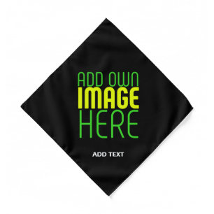 MODERN EDITABLE SIMPLE BLACK IMAGE TEXT TEMPLATE BANDANA
