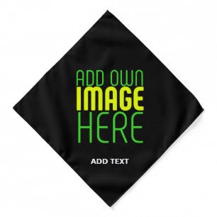 MODERN EDITABLE SIMPLE BLACK IMAGE TEXT TEMPLATE BANDANA