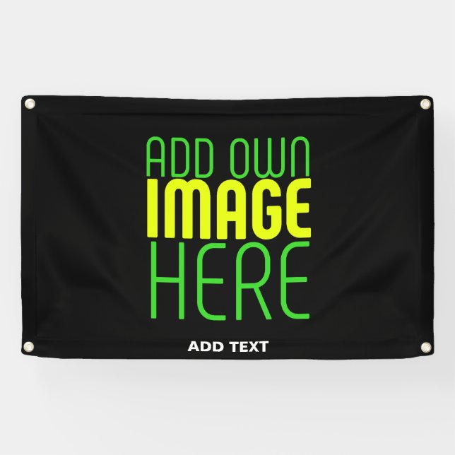 MODERN EDITABLE SIMPLE BLACK IMAGE TEXT TEMPLATE BANNER (Horizontal)