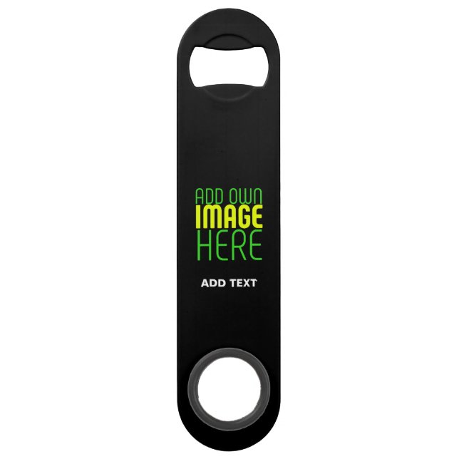 MODERN EDITABLE SIMPLE BLACK IMAGE TEXT TEMPLATE BAR KEY (Front)