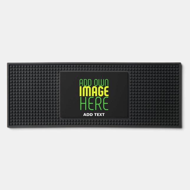 MODERN EDITABLE SIMPLE BLACK IMAGE TEXT TEMPLATE BAR MAT  (Front)