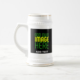 MODERN EDITABLE SIMPLE BLACK IMAGE TEXT TEMPLATE BEER STEIN