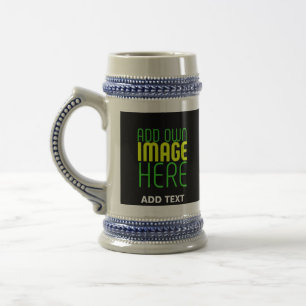 MODERN EDITABLE SIMPLE BLACK IMAGE TEXT TEMPLATE BEER STEIN