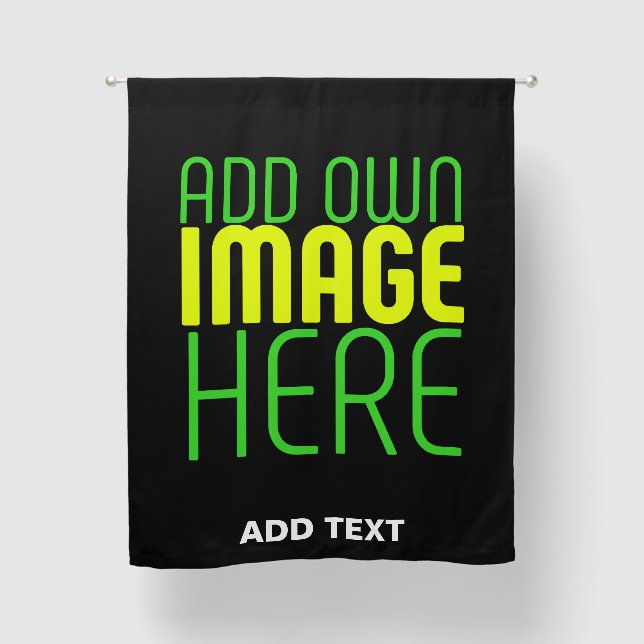 MODERN EDITABLE SIMPLE BLACK IMAGE TEXT TEMPLATE BLACKOUT CURTAINS (Front)