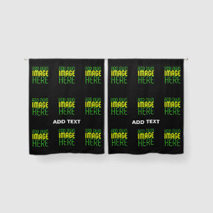 MODERN EDITABLE SIMPLE BLACK IMAGE TEXT TEMPLATE BLACKOUT CURTAINS