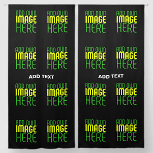 MODERN EDITABLE SIMPLE BLACK IMAGE TEXT TEMPLATE BLACKOUT CURTAINS