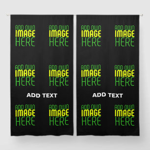 MODERN EDITABLE SIMPLE BLACK IMAGE TEXT TEMPLATE BLACKOUT CURTAINS
