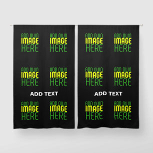 MODERN EDITABLE SIMPLE BLACK IMAGE TEXT TEMPLATE BLACKOUT CURTAINS