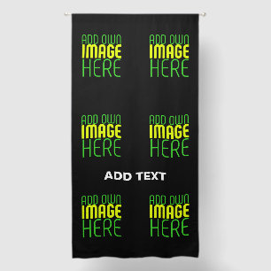 MODERN EDITABLE SIMPLE BLACK IMAGE TEXT TEMPLATE BLACKOUT CURTAINS