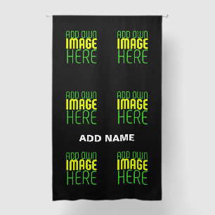 MODERN EDITABLE SIMPLE BLACK IMAGE TEXT TEMPLATE BLACKOUT CURTAINS