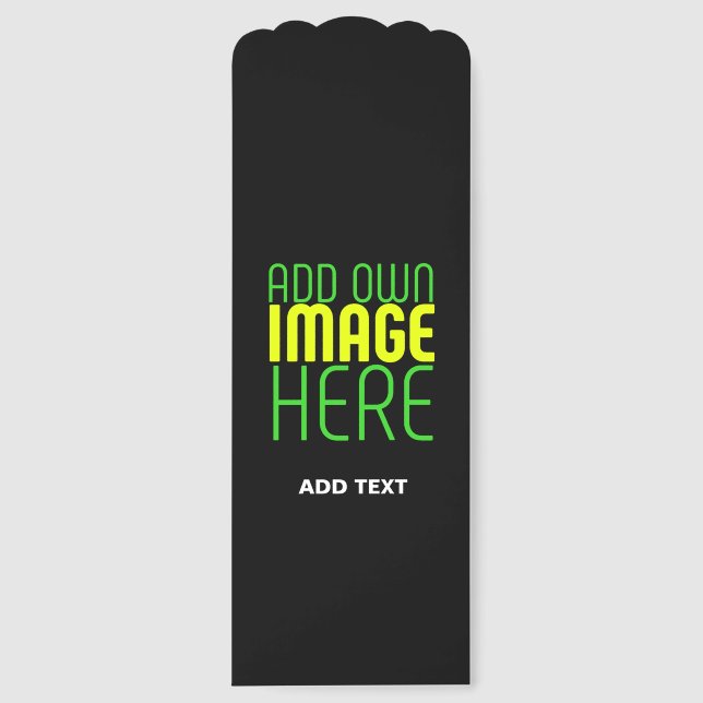 MODERN EDITABLE SIMPLE BLACK IMAGE TEXT TEMPLATE BOOKMARKS (Front)