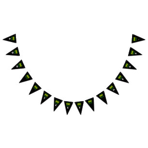 MODERN EDITABLE SIMPLE BLACK IMAGE TEXT TEMPLATE BUNTING FLAGS