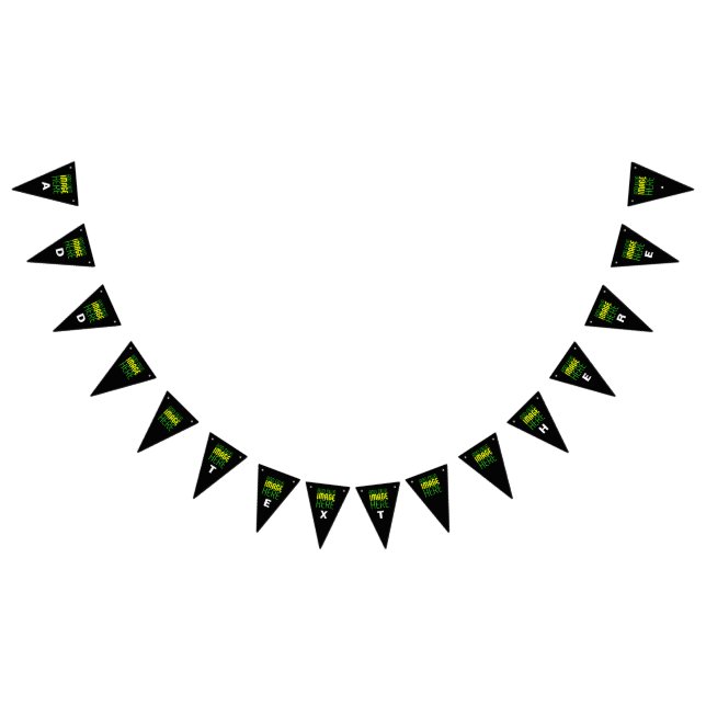 MODERN EDITABLE SIMPLE BLACK IMAGE TEXT TEMPLATE BUNTING FLAGS (All)